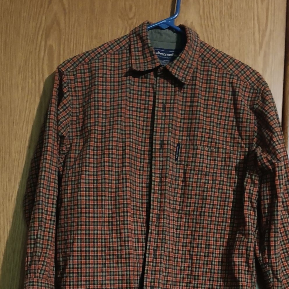 Abercrombie & Fitch Red and Green Plaid Shirt